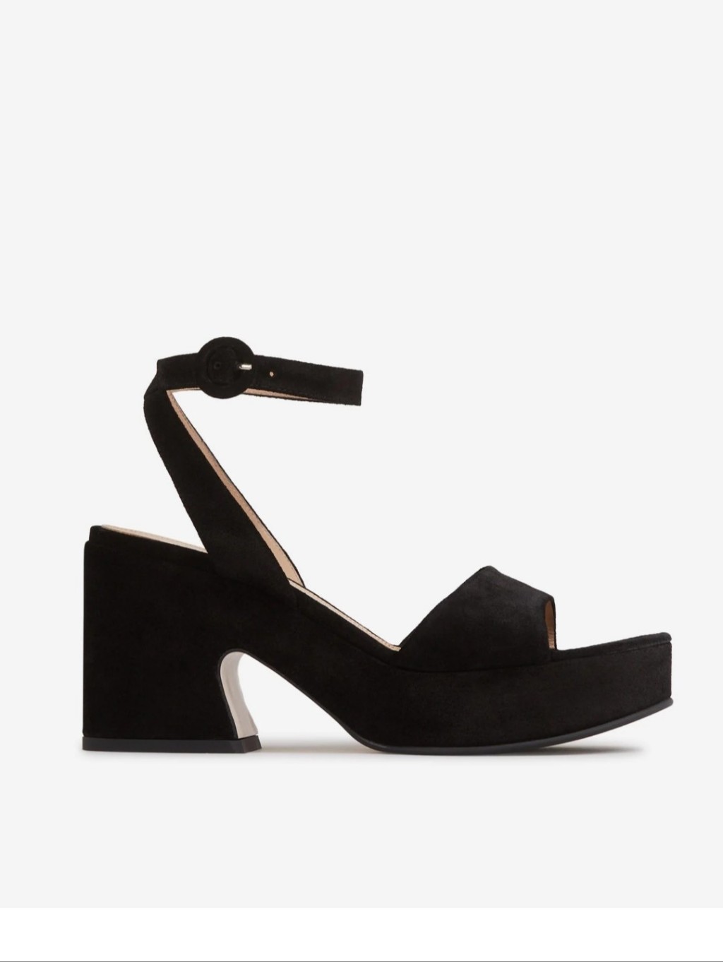 Gianvito Rossi Alma Black Suede Platform Block Heel Sandals With Ankle Strap
